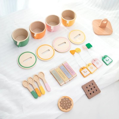 Kinder Holz Tee-Set Spielzeug für Rollenspiele kreative Lernspielzeug