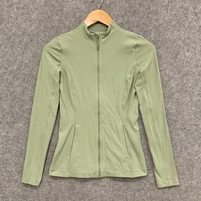 Nike Yoga Womens Jacket Size XS Green Dri-Fit Full Zip Stretch Fitted 28732