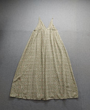 Know One Cares Women Maxi Dress S Green Floral Sleeveless V Neck Back Tie Straps