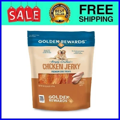 Golden Rewards Chicken Flavor Premium Dry Jerky Treats for All Dogs, 64 oz