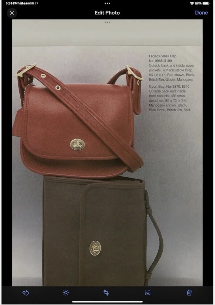 Vintage COACH Legacy LEATHER Small Flap Shoulder Bag 9965 BROWN | eBay