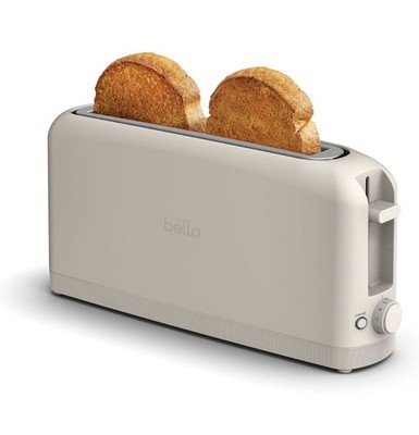 Bella Longslot 2-Slice Slim Toaster 900W 6 Shade Settings Beige