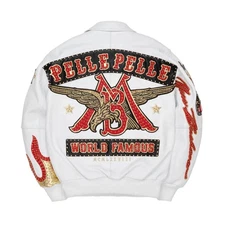 Pele Pele White customise World Famous Jacket in Real Cowhide Leather