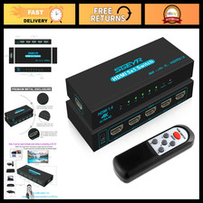 5-Port HDMI Switcher 5x1 Selector with IR Remote Control, 4K 30Hz Ultra HD, 3D S