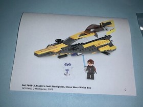 LEGO 7669 Star Wars: Anakin's Jedi Starfighter -Near complete w/Minifigs **READ*