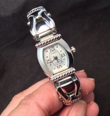 Very Nice Ladies CONCEPTS Quartz Watch With Pretty Details & Black Cuff Band