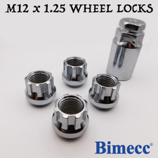 Radmuttern Sicherung M12x1,25 offen Bimecc (chrom) für Infiniti QX80, QX70, QX60