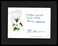2016 Bralon Addison Rookie Card Auto Leaf Trinity Gold Signatures #A-BA1 Vikings