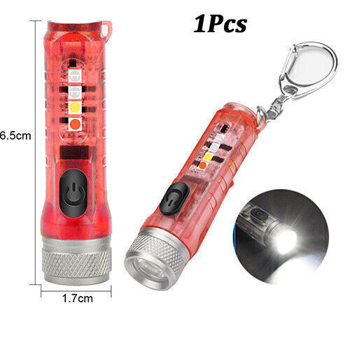 Torcia LED ricaricabile USB lampada mini portachiavi torcia tascabile luce portatile - Foto 3 di 20