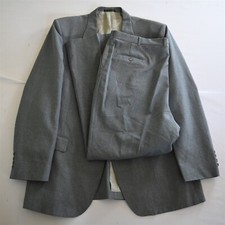 Vtg USA Made 46L 42x32 Robert Surrey Gray Bootcut Mens Jacket Pants Suit