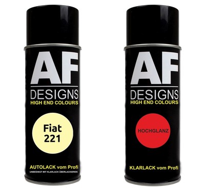 Spraydose für Fiat 221 Giallo Primula Basislack Klarlack Sprühdose 400ml