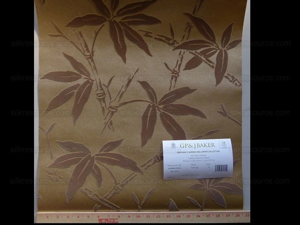 PAPEL PINTADO LEE JOFA BAKER BAMBOO FLOCK BRONCE/ESTAÑO PRECIO DE VENTA SUGERIDO POR EL FABRICANTE 220 $/DOBLE ROLLO 10,9Y Foto 2 de 4