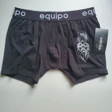 Equipo Men's Boxer Brief Cotton Spandex Underwear Color Black size M 