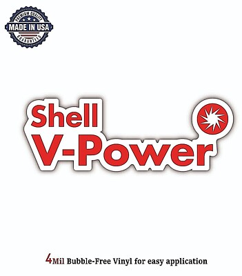 SHELL V POWER OIL ITALY VINYL DECAL STICKER CAR BUMPER 4MIL BUBBLE FREE US MADE