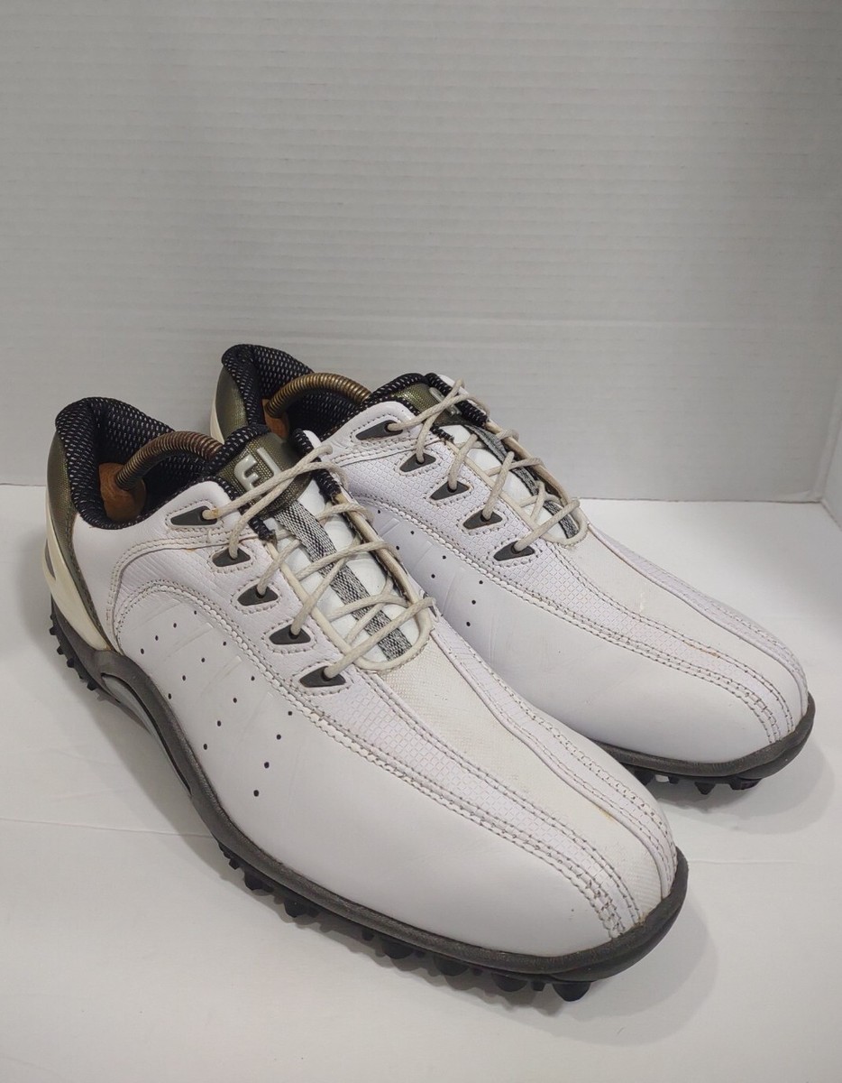 FootJoy FJ Sport Mens Golf Shoes White Yellow Silver Spikeless Leather Cleats FootJoy Men main image 4