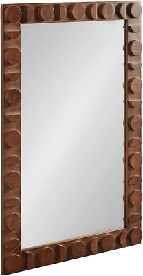 Lunara 24x35'' Walnut Brown Mid-Century Rectangle Wall Mirror for Bathroom