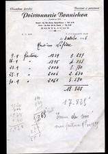 MONTLUCON (03) POISSONS / POISSONNERIE "BONNICHON" en 1948