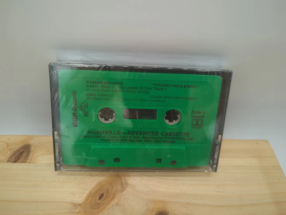 Waylon Jennings Nashville-Advanced Cassette RCA Demo Sealed Rare! 1983 - Image 2 of 4