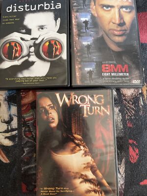 8MM/Disturbia/Wrong Turn  (DVD) Suspense/Horror Lot