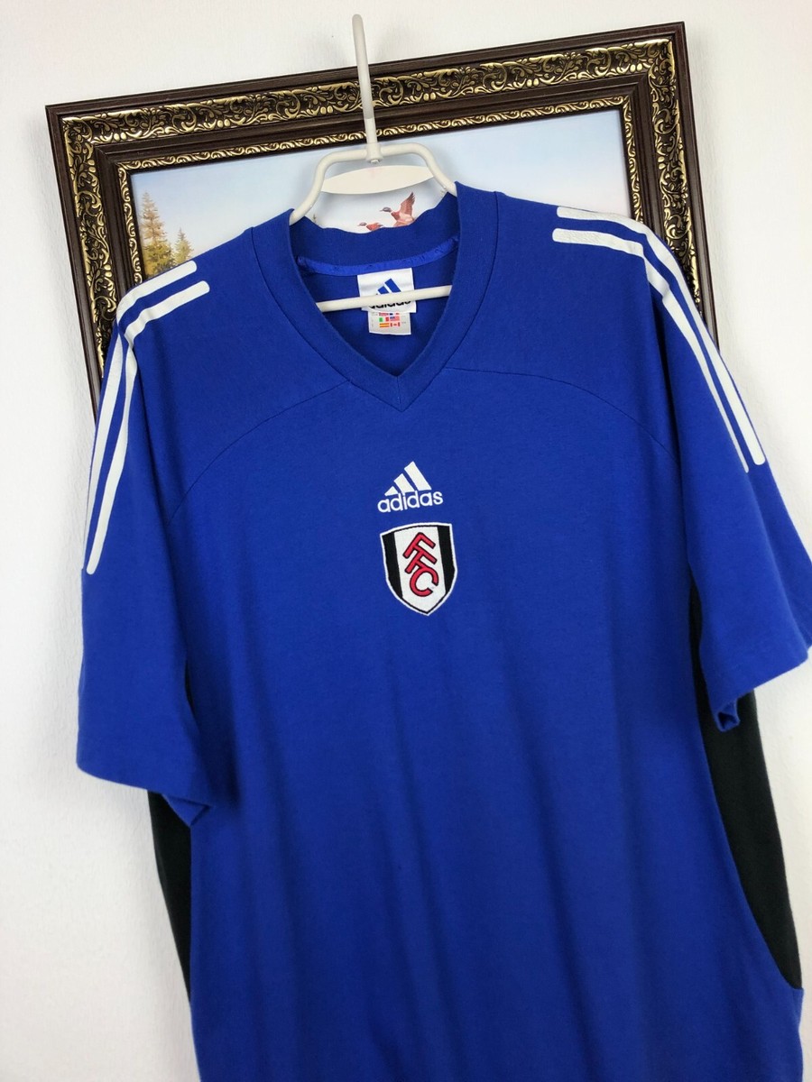 Vintage 90's Adidas Fulham Football Shirt Soccer Train Blue Jersey