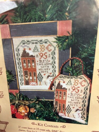 1995 Annual Christmas Sampler Ornament  KIT by HOMESPUN ELEGANCE - Linen/Charms - Afbeelding 1 van 10