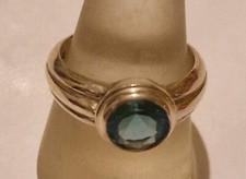 Bague Triple Topaze Bleue Ovale En Argent 925 - Marque 81stgeneration - Neuve