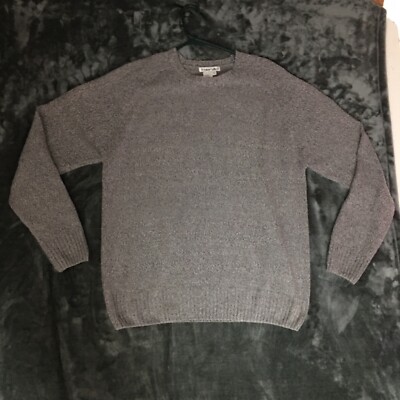 Winter Slik Women s Long Sleeve Sweater Size L 100% Silk Gray