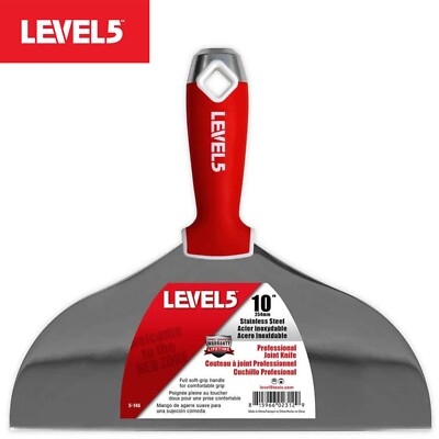 LEVEL5 Profi Spachtel aus Edelstahl 10''/254mm weicher Griff für Trockenbau 5-146