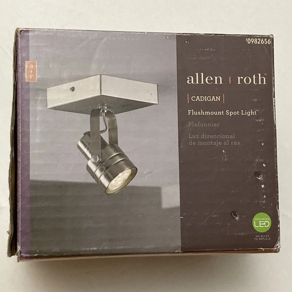 1 Head LED Track Spot Light Dimmable Ceiling Flush mount Fixture Satin Nickel - Image 2 of 4