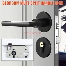 Matte Black Circular Plate door locks Knobs handle lever entry privacy deadbolt