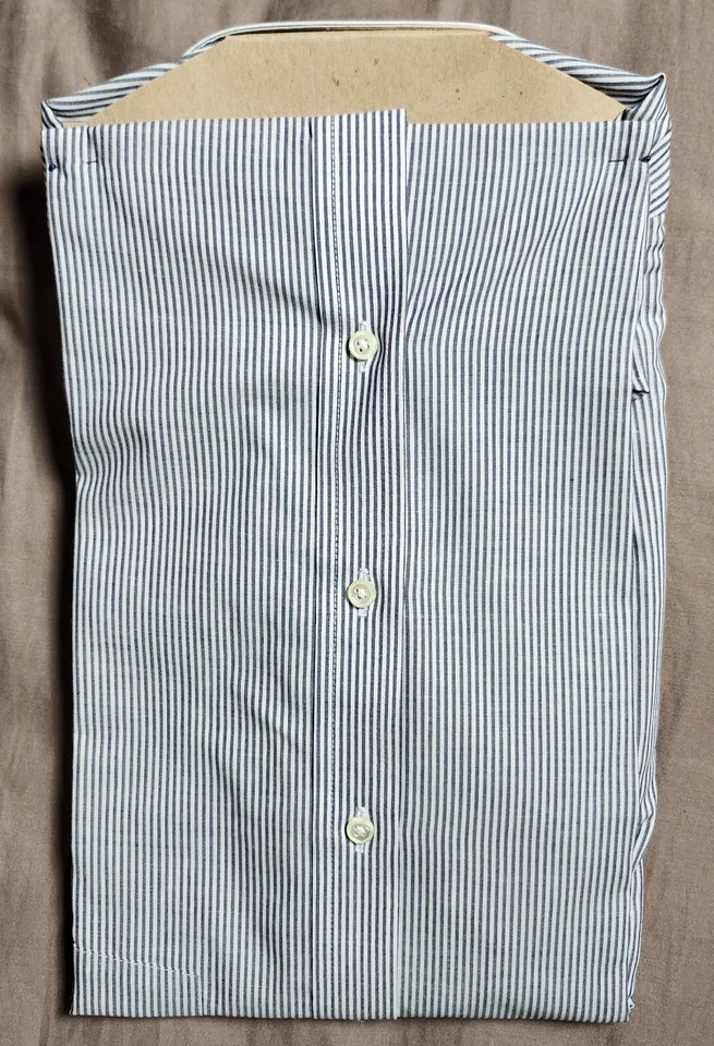 Camisa de vestir para hombre Arrow Bradstreet azul a rayas talla 15,5 32-33 hecha en EE. UU. Foto 2 de 4