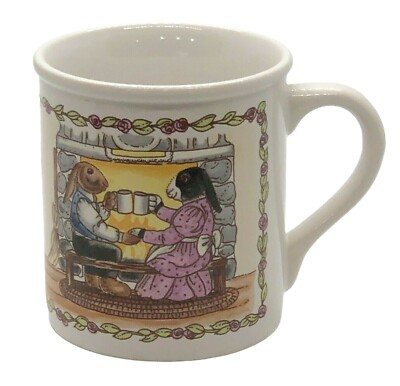 Bunny Rabbit Country Tea 8oz.Coffee Mug Cup American Designers Guild 1987 Easter