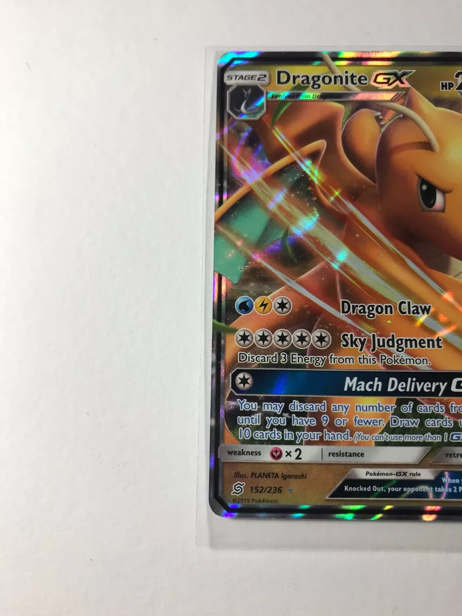 2019 Pokemon, Unified Minds, #152/236 Dragonite GX, Holo Ultra Rare