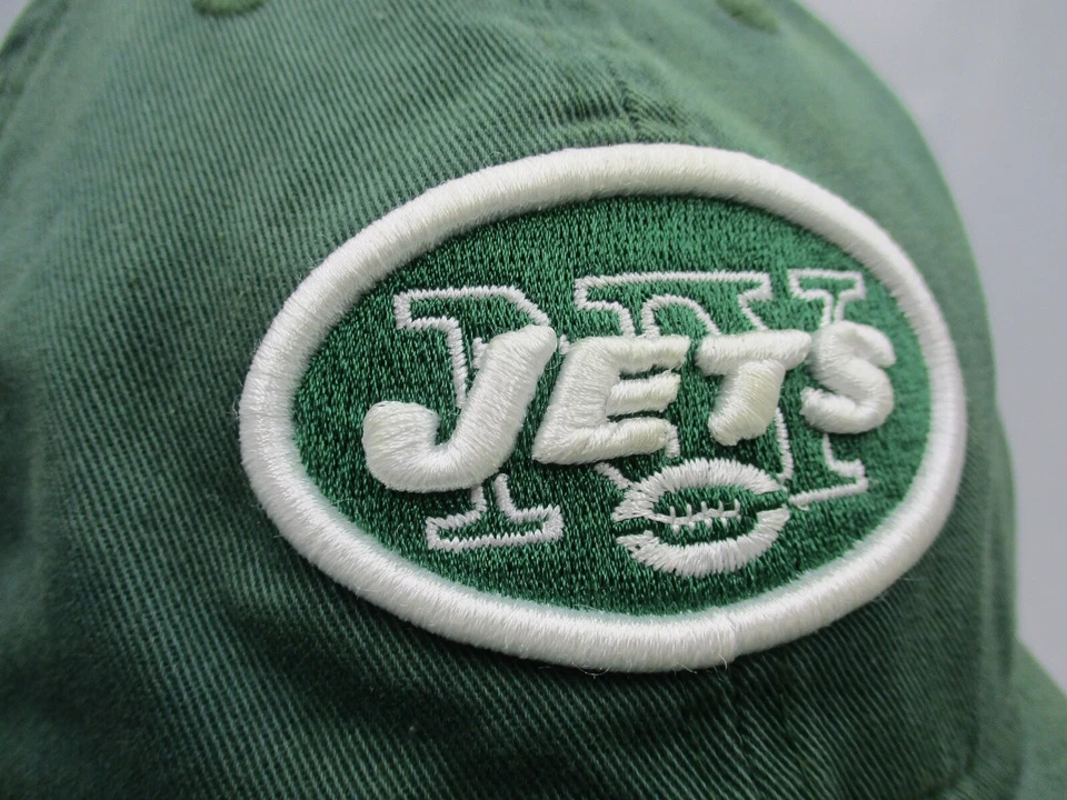 Gorra New York Jets para hombre verde blanca correa trasera descolorida aplastada sol desteñida papá Foto 2 de 4