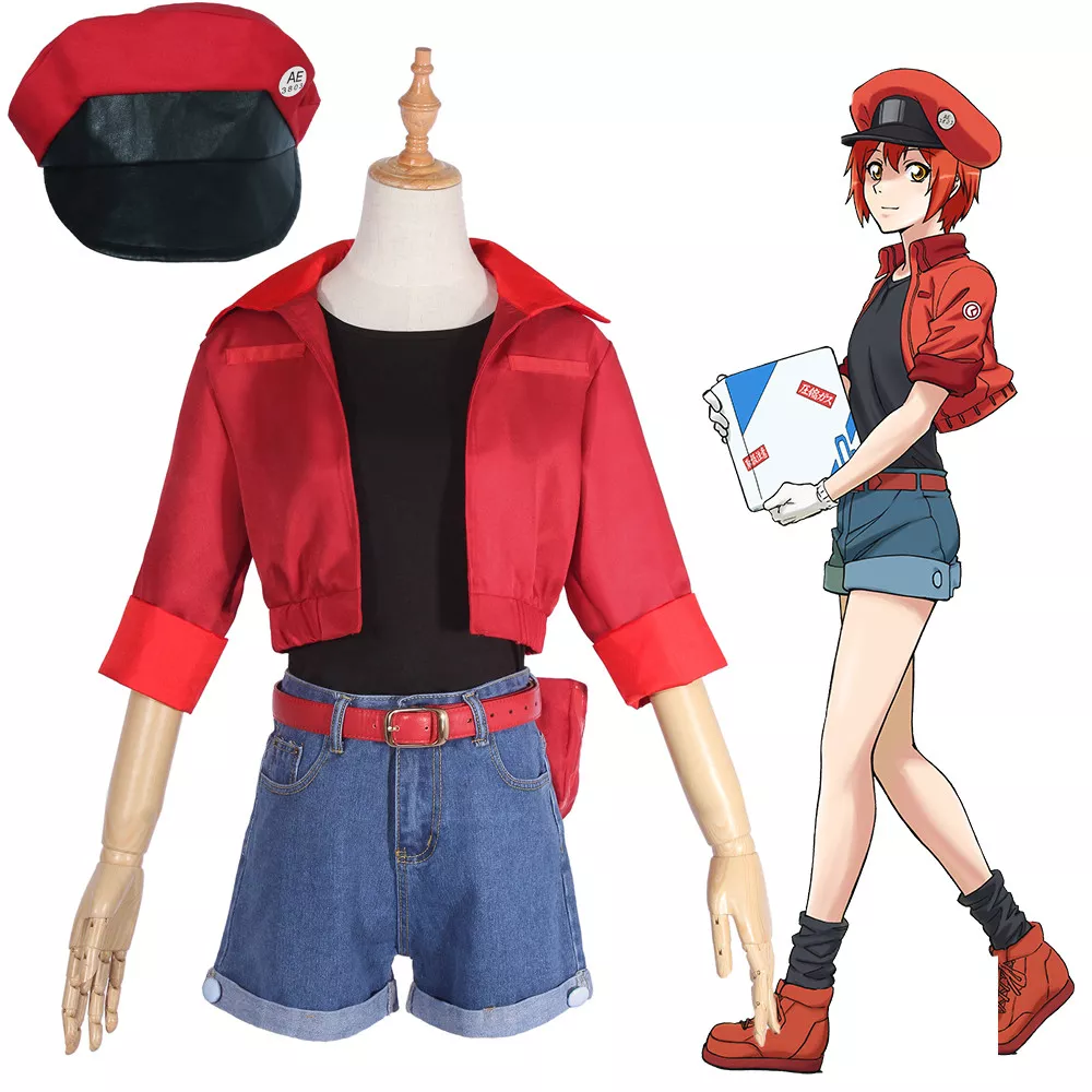 Anime Cells at Work! Erythrocite Red Blood Cell Cosplay Boots &