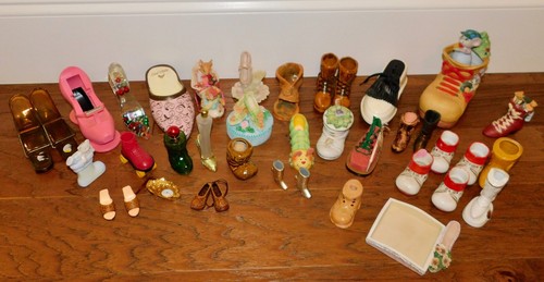 VNTG! Mini Shoe Boot Figurine LOT 35+ Trinket Toothpick Holder Paper Clip+ MORE+ - Picture 3 of 11