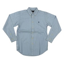 Polo Ralph Lauren Boy's Button-Down Long Sleeve Shirt - Light Blue w/ Stripes
