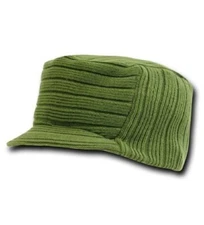 Beanie Cap Hat Cadet Style Military Tactical Army Green Flat Top Knit Fatigue