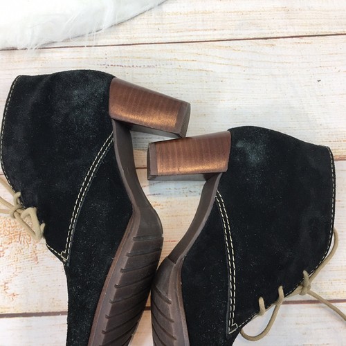 Comfort Maven By Mercy Womens Black Suede Lace Up Jessie Desert Booties 6 - Picture 7 of 9