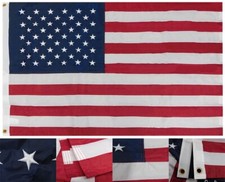 USA American 50 Star 2.5'x4' 210D Rough Tex Dura-Last Nylon Embroidered Flag