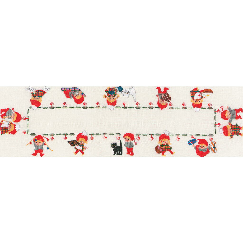 Eva Rosenstand table runner counted cross stitch kit ""Pixies"", 31x93cm, DIY