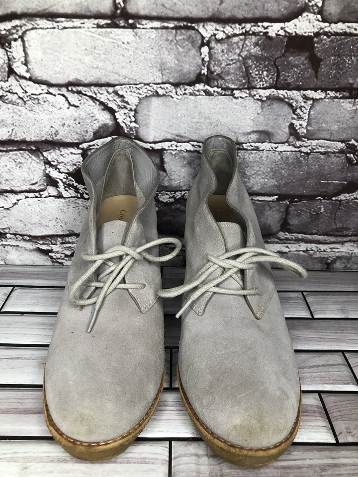 Botines de cuña Cole Haan Halley gris gamuza con cordones crepé para mujer talla 8,5B EE. UU./39 UE Foto 2 de 4