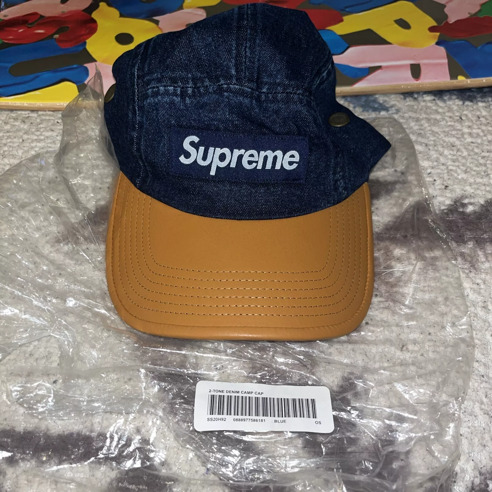 CASQUETTE DE CAMP EN DENIM SUPREME 2 TONS SS20 H92 neuve