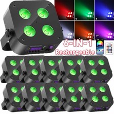 10X 4X25W RGBWA UV Stage Par Light Rechargeable Wireless Battery Uplight DMX APP