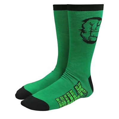 Hulk Fist Pump Crew Socks Green