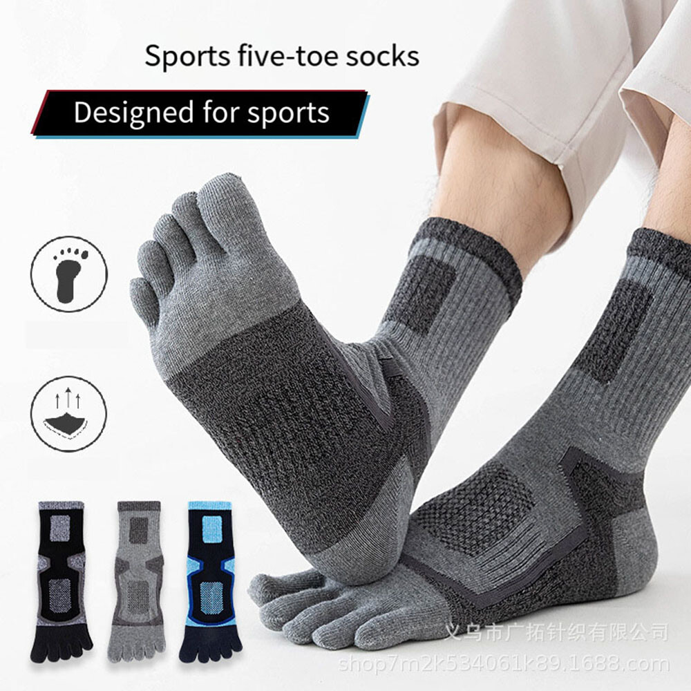 SAOLA 1 5 Paia Calze Uomo Cinque Dita Separate Punta Atletica Crew Sport Causale Cotone