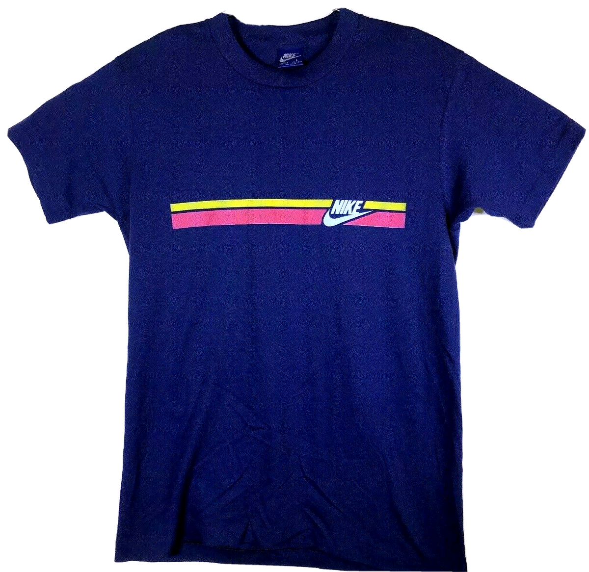 Deadstock Vtg Nike Striped Blue Tag Made USA TShirt Large Deadstock Vtg Nike Striped Blue Tag Made USA TShirt Large