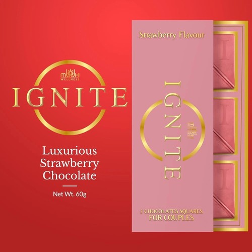 Ignite Chocolate Bars Luxurious Strawberry Flavour Chocolate For Uplifting Mood - Picture 3 of 7
