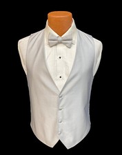 Elegant Light Silver Tuxedo Vest  Tie - Perfect for Weddings  Formal Events 