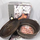 Vtg Lodge 12 Cast Iron 6 Quart Footed Dutch Oven with Lid and Handle USA in box